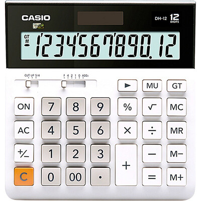 CASIO DH-12-WE Medium 12-Bit Dual Power Supply Ultra-Wide Calculator White Professional Computing Series
CASIO DH-12-WE Medium 12-Bit Dual Power Supply Ultra-Wide Calculator White Professional Computing Series