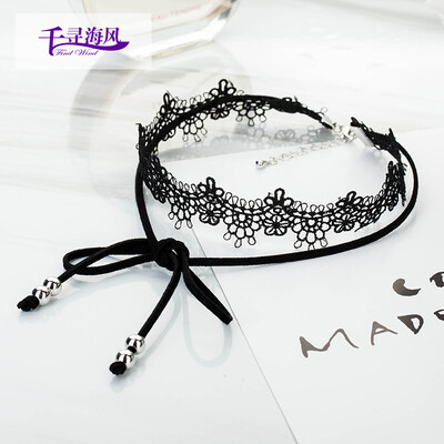 Chihiro sea breeze Fingdwind necklace female choker collar lover knot lace double short clavicle necklace pendant necklace 40cm
Chihiro sea breeze Fingdwind necklace female choker collar lover knot lace double short clavicle necklace pendant necklace 40cm
