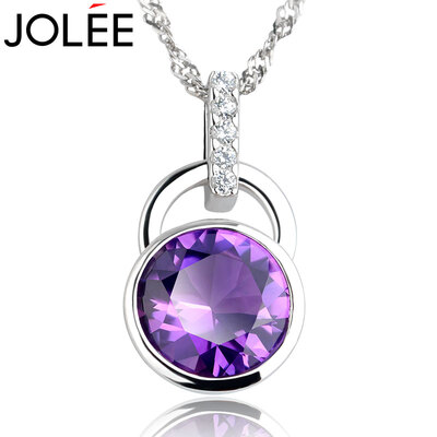 Feather JOLEE natural amethyst necklace S925 silver color gemstone pendant jewelry clavicle chain pendant girlfriend honored wife gift purple
Feather JOLEE natural amethyst necklace S925 silver color gemstone pendant jewelry clavicle chain pendant girlfriend honored wife gift purple