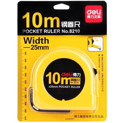 Deli 8210 10 meters 10m resistant to drop British metric steel tape measure measuring tool measuring tool
Deli 8210 10 meters 10m resistant to drop British metric steel tape measure measuring tool measuring tool