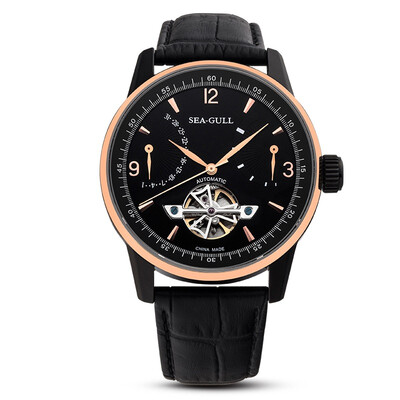 Seagull SeaGull watch three calendar multi-function flywheel mechanical male watch black disk gold ring black belt 219328
Seagull SeaGull watch three calendar multi-function flywheel mechanical male watch black disk gold ring black belt 219328