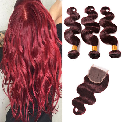 Body Wave Burgundy Virgin Hair Indian human Virgin Hair Straight Red Wine 99J Straight Indian Hair 3 Bundles with Closure
Body Wave Burgundy Virgin Hair Indian human Virgin Hair Straight Red Wine 99J Straight Indian Hair 3 Bundles with Closure