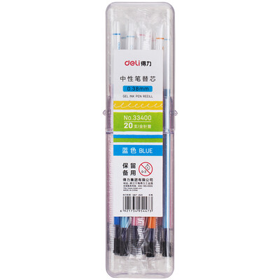Deli deli 038mm student full needle blue gel pen refill pen pen pen refill 20 barrel 33400
Deli deli 038mm student full needle blue gel pen refill pen pen pen refill 20 barrel 33400