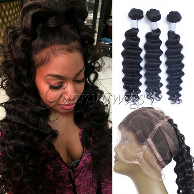 Guanyu 8A Ombre 360 Full Lace Frontal Closure With Bundles Brazilian Virgin Hair Deep Wave 1B Natural Hair line
Guanyu 8A Ombre 360 Full Lace Frontal Closure With Bundles Brazilian Virgin Hair Deep Wave 1B Natural Hair line