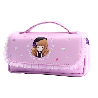 AMIKAMIDA childrens pencil bag primary school stationery box female flower girl lace double pencil case pink stu7217
AMIKAMIDA childrens pencil bag primary school stationery box female flower girl lace double pencil case pink stu7217