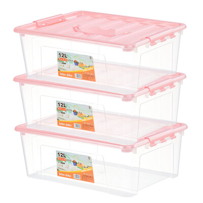 JEKO&JEKO plastic transparent storage box 12L 3 Pack toy clothes storage box snacks storage box portable storage box pink SWB-502
JEKO&JEKO plastic transparent storage box 12L 3 Pack toy clothes storage box snacks storage box portable storage box pink SWB-502