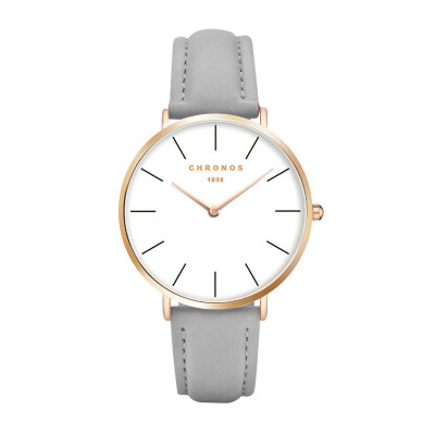 CHRONOS Watch Men Women Rose Gold Silver Casual Quartz-Watch Leather Watch Simple Elegant Clock
CHRONOS Watch Men Women Rose Gold Silver Casual Quartz-Watch Leather Watch Simple Elegant Clock