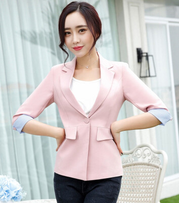 S To 4XL Candy Color Women's Blazer Half Sleeve With Turnback Cuff Patchwork Female Suit Jackets Button Pockets Blazers Womens
S To 4XL Candy Color Women's Blazer Half Sleeve With Turnback Cuff Patchwork Female Suit Jackets Button Pockets Blazers Womens