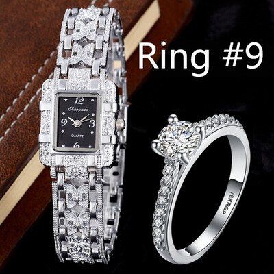Luxury Rhinestone Bracelet Watches Women Silver Wrist Watch With Ring Ladies Quartz Clock Hour
Luxury Rhinestone Bracelet Watches Women Silver Wrist Watch With Ring Ladies Quartz Clock Hour