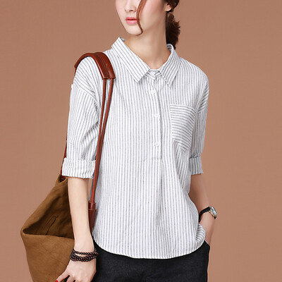 City Plus CITYPLUS 2017 Fall new women&39s literature lively lapel striped long-sleeved shirt shirt CWCS178162 white L
City Plus CITYPLUS 2017 Fall new women&39s literature lively lapel striped long-sleeved shirt shirt CWCS178162 white L