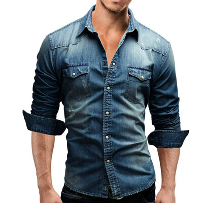 Men Shirt Brand 2017 Male Long Sleeve Shirts Casual Solid Color Denim Slim Fit Dress Shirts Mens 3XL 3011
Men Shirt Brand 2017 Male Long Sleeve Shirts Casual Solid Color Denim Slim Fit Dress Shirts Mens 3XL 3011