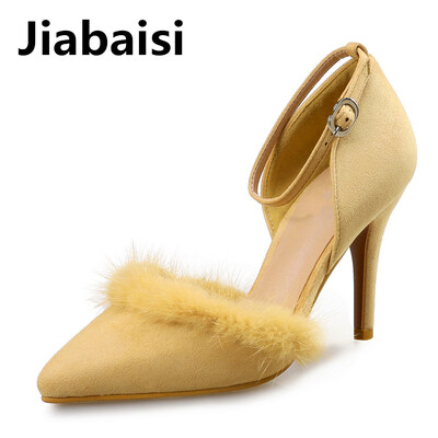 Jiabaisi shoes Women pumps Fur Pointed Toe New Spring High Heels Multifunction strap Stiletto Dress Party Womens Shoes
Jiabaisi shoes Women pumps Fur Pointed Toe New Spring High Heels Multifunction strap Stiletto Dress Party Womens Shoes