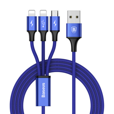 Baseus Android dual Apple interface mobile phone three-in-one data cable charging line iPhone6s 7p millet music as Huawei Android data cable charging cable 12 meters navy
Baseus Android dual Apple interface mobile phone three-in-one data cable charging line iPhone6s 7p millet music as Huawei Android data cable charging cable 12 meters navy