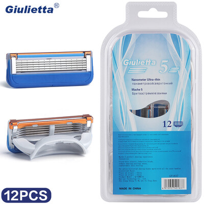 Giulietta Brand Razor Blade For Men 12 Pieces 5 Layer Stainless Steel Blade Material GF1837 
Giulietta Brand Razor Blade For Men 12 Pieces 5 Layer Stainless Steel Blade Material GF1837