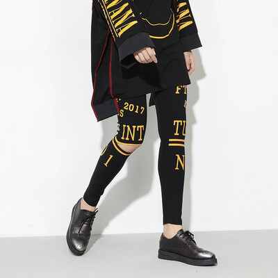 2017 autumn and winter new women with a letter of the hole under the legs Leggings waist was thin tight body ladies trousers
2017 autumn and winter new women with a letter of the hole under the legs Leggings waist was thin tight body ladies trousers