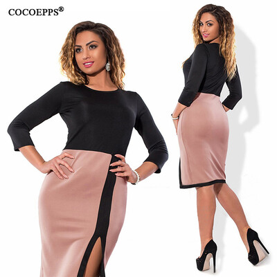 COCOEPPS Three Quarter plus size split Autumn Dress Knee-Length Slim Sheath Bodycon Office Vestidos Work Ladies Dress big sizs
COCOEPPS Three Quarter plus size split Autumn Dress Knee-Length Slim Sheath Bodycon Office Vestidos Work Ladies Dress big sizs