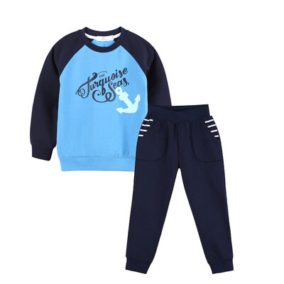 Xin Song boy suit printing sweater sports trousers two sets of gray + possession of blue J061AB 110
Xin Song boy suit printing sweater sports trousers two sets of gray + possession of blue J061AB 110