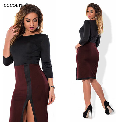 COCOEPPS Three Quarter plus size split Autumn Dress Knee-Length Slim Sheath Bodycon Office Vestidos Work Ladies Dress big sizs
COCOEPPS Three Quarter plus size split Autumn Dress Knee-Length Slim Sheath Bodycon Office Vestidos Work Ladies Dress big sizs