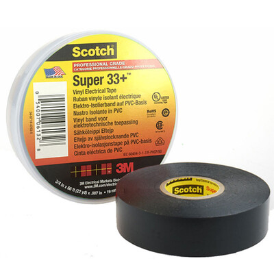 3M electrical insulation tape Scotch Super33 premium PVC insulation tape auto repair home decoration black 19mm × 201m × 018mm single
3M electrical insulation tape Scotch Super33 premium PVC insulation tape auto repair home decoration black 19mm × 201m × 018mm single