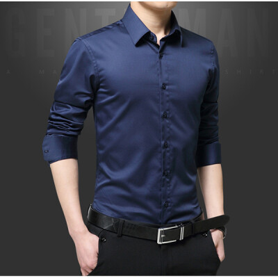 2017 spring and autumn new fashion business casual long-sleeved shirt young men Slim type solid color thin section shirt
2017 spring and autumn new fashion business casual long-sleeved shirt young men Slim type solid color thin section shirt