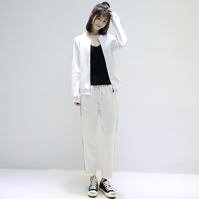 City plus CITYPLUS 2017 autumn new women's art long-sleeved baseball jacket + elastic waist nine points casual pants two-piece suit CWWT178557 black
City plus CITYPLUS 2017 autumn new women's art long-sleeved baseball jacket + elastic waist nine points casual pants two-piece suit CWWT178557 black