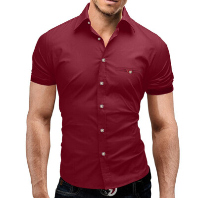 Men Shirt Luxury Brand 2017 Male Short Sleeve Hawaiian Shirts Casual Metal Buckle Hit Color Slim Fit Black Mens Dress Shirts
Men Shirt Luxury Brand 2017 Male Short Sleeve Hawaiian Shirts Casual Metal Buckle Hit Color Slim Fit Black Mens Dress Shirts