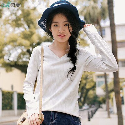 Yan Man INMAN 2017 autumn new V-neck long sleeve ribbed primer T-shirt shirt female 1873021264 flower gray
Yan Man INMAN 2017 autumn new V-neck long sleeve ribbed primer T-shirt shirt female 1873021264 flower gray