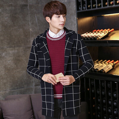 Fall/winter Plaid knit Cardigan long sweater warm fashion men's sweater as a gift for men
Fall/winter Plaid knit Cardigan long sweater warm fashion men's sweater as a gift for men