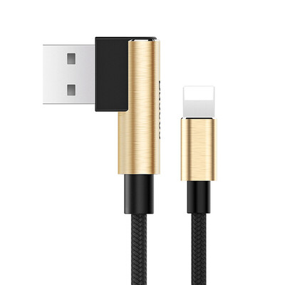 Baseus mobile phone data cable Apple phone charging line elbow for iPhone6S 6 7Plus 5S 5 SE 1M gold