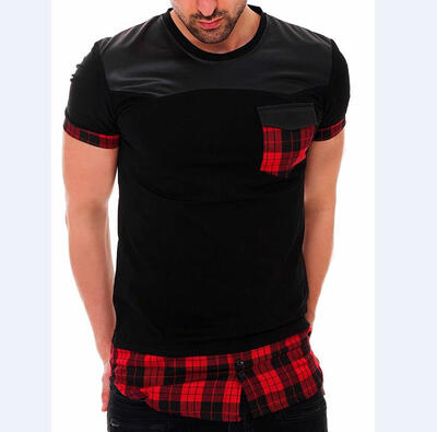 Male 2017 Brand Short Sleeve Lattice Stitching T Shirt O-Neck Slim Men T-Shirt Tops Fashion Mens Tee Shirt T Shirts 2XL
Male 2017 Brand Short Sleeve Lattice Stitching T Shirt O-Neck Slim Men T-Shirt Tops Fashion Mens Tee Shirt T Shirts 2XL