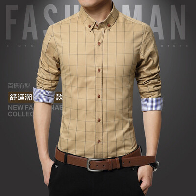 Business casual men 's shirt spring and autumn new men' s long - sleeved shirt plaid cotton men 's clothing as gift for men's
Business casual men 's shirt spring and autumn new men' s long - sleeved shirt plaid cotton men 's clothing as gift for men's