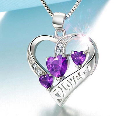 925 sterling silver heart three drill pendant retro jewelry clavicle chain simple silver beautiful silverware
925 sterling silver heart three drill pendant retro jewelry clavicle chain simple silver beautiful silverware