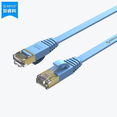 Austrian ORICO PUG-C7B CAT7 seven types of 10G finished flat wire mesh pure copper shielded high-speed network jumper project home RJ45 computer cable blue 8 meters 
Austrian ORICO PUG-C7B CAT7 seven types of 10G finished flat wire mesh pure copper shielded high-speed network jumper project home RJ45 computer cable blue 8 meters