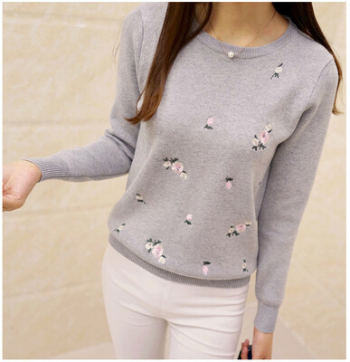 COCOEPPS 2017 Women Autumn Winter Sweaters Ladies Fashion Floral Embroidery Pullover High Elastic Tricot Jumper Femme Soild Tops
COCOEPPS 2017 Women Autumn Winter Sweaters Ladies Fashion Floral Embroidery Pullover High Elastic Tricot Jumper Femme Soild Tops