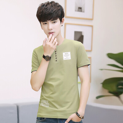 Summer men short sleeve t-shirt simple lead shirt students V-neck solid color fashion as gift for men's
Summer men short sleeve t-shirt simple lead shirt students V-neck solid color fashion as gift for men's