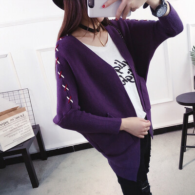 2017 autumn and winter new quality sweater women's bat sleeves solid color tie women's sweater autumn coat
2017 autumn and winter new quality sweater women's bat sleeves solid color tie women's sweater autumn coat