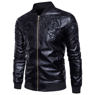 2017 Brand Man Zipper Leather Jackets Pu Leather Collar Embroidered Leather Jacket Men Black Motorcycle Leather Jacket
2017 Brand Man Zipper Leather Jackets Pu Leather Collar Embroidered Leather Jacket Men Black Motorcycle Leather Jacket