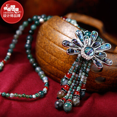 Phoenix Nirvana green algae agate sweater chain ethnic style long paragraph accessories wild female models original peacock necklace Cui Ming
Phoenix Nirvana green algae agate sweater chain ethnic style long paragraph accessories wild female models original peacock necklace Cui Ming