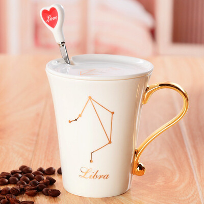 Porcelain soul Korean porcelain couple cups coffee cups with a spoon mug set twelve constellation scales
Porcelain soul Korean porcelain couple cups coffee cups with a spoon mug set twelve constellation scales