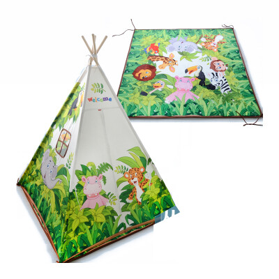 Mommy Cloth Book (MAMMA) Children's Canvas Corner Tent Game House Jungle Animals (Tent + Mats) Set
Mommy Cloth Book (MAMMA) Children's Canvas Corner Tent Game House Jungle Animals (Tent + Mats) Set