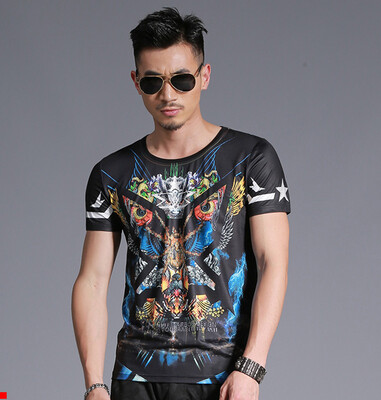 SHUYI Mens Summer New Animal Print Short-sleeved Youth Slim Round Neck Personality T-shirt Small Shirt
SHUYI Mens Summer New Animal Print Short-sleeved Youth Slim Round Neck Personality T-shirt Small Shirt