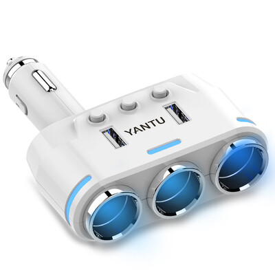 YANTU 2 USB Port 2 Way 31A Blue Led Car Cigarette Lighter Socket Splitter Hub Power Adapter 12V-24V For iPad Smartphone DVR GPS
YANTU 2 USB Port 2 Way 31A Blue Led Car Cigarette Lighter Socket Splitter Hub Power Adapter 12V-24V For iPad Smartphone DVR GPS