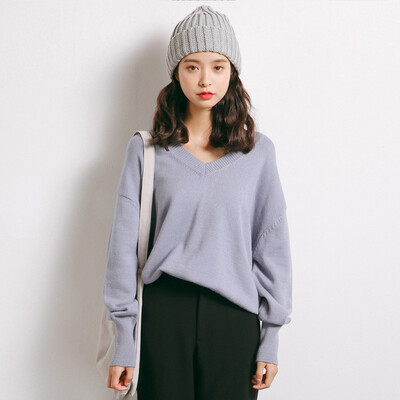 City plus CITYPLUS 2017 autumn and winter new women's art V-neck long sleeve loose casual wild sweater sweater sweater CWYC179361 fog blue uniform
City plus CITYPLUS 2017 autumn and winter new women's art V-neck long sleeve loose casual wild sweater sweater sweater CWYC179361 fog blue uniform