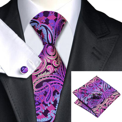 N-0638 Vogue Men Silk Tie Set Purple Paisley Necktie Handkerchief Cufflinks Set Ties For Men Formal Wedding Business wholesale
N-0638 Vogue Men Silk Tie Set Purple Paisley Necktie Handkerchief Cufflinks Set Ties For Men Formal Wedding Business wholesale