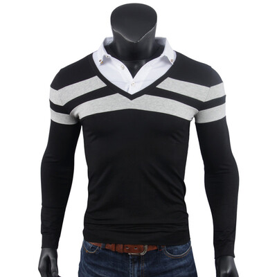 SHUYI Autumn New Fashion Long Sleeves T Shirt Fake Two Pieces of Self-Cultivation Shirt Collar Color Mens POLO Shirt
SHUYI Autumn New Fashion Long Sleeves T Shirt Fake Two Pieces of Self-Cultivation Shirt Collar Color Mens POLO Shirt