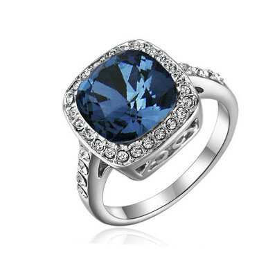 Yoursfs® 18K White Gold Plated 2ct Simulated Diamond Wedding Ring Use Shining Blue Austrian Crystal Fashion Jewelry
Yoursfs® 18K White Gold Plated 2ct Simulated Diamond Wedding Ring Use Shining Blue Austrian Crystal Fashion Jewelry