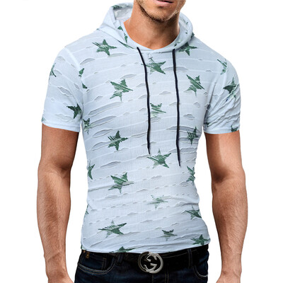 Male 2017 Brand Short Sleeve Hoodie Star Print Hole Hooded T-Shirt Slim Men T-Shirt Tops Fashion Mens Tee Shirt T Shirts
Male 2017 Brand Short Sleeve Hoodie Star Print Hole Hooded T-Shirt Slim Men T-Shirt Tops Fashion Mens Tee Shirt T Shirts