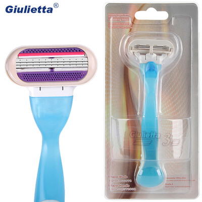 Giulietta Women Razor Armpit Hair Removal Stainless Steel Blade 3 Layer Affordable GF2025-B 
Giulietta Women Razor Armpit Hair Removal Stainless Steel Blade 3 Layer Affordable GF2025-B
