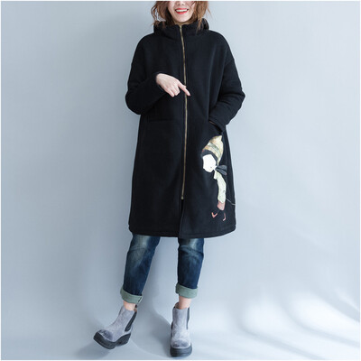 2017 new autumn and winter large size women's coat hooded thicken cashmere cartoon embroidered shirt
2017 new autumn and winter large size women's coat hooded thicken cashmere cartoon embroidered shirt