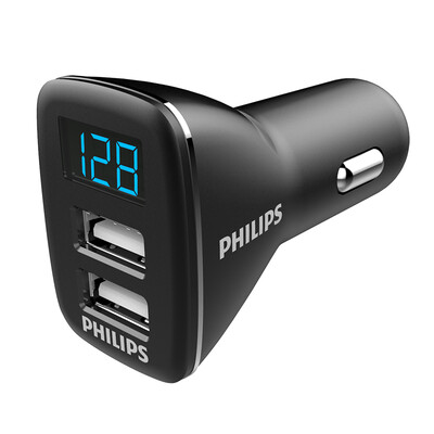 Philips (Филипс) Автомобильное зарядное устройство / автомобильное зарядное устройство 3.1A бис DLP2015P один с два USB обнаружения смарт напряжения быстрой зарядки светодиодный цифровой дисплей черный
Philips (Филипс) Автомобильное зарядное устройство / автомобильное зарядное устройство 3.1A бис DLP2015P один с два USB обнаружения смарт напряжения быстрой зарядки светодиодный цифровой дисплей черный